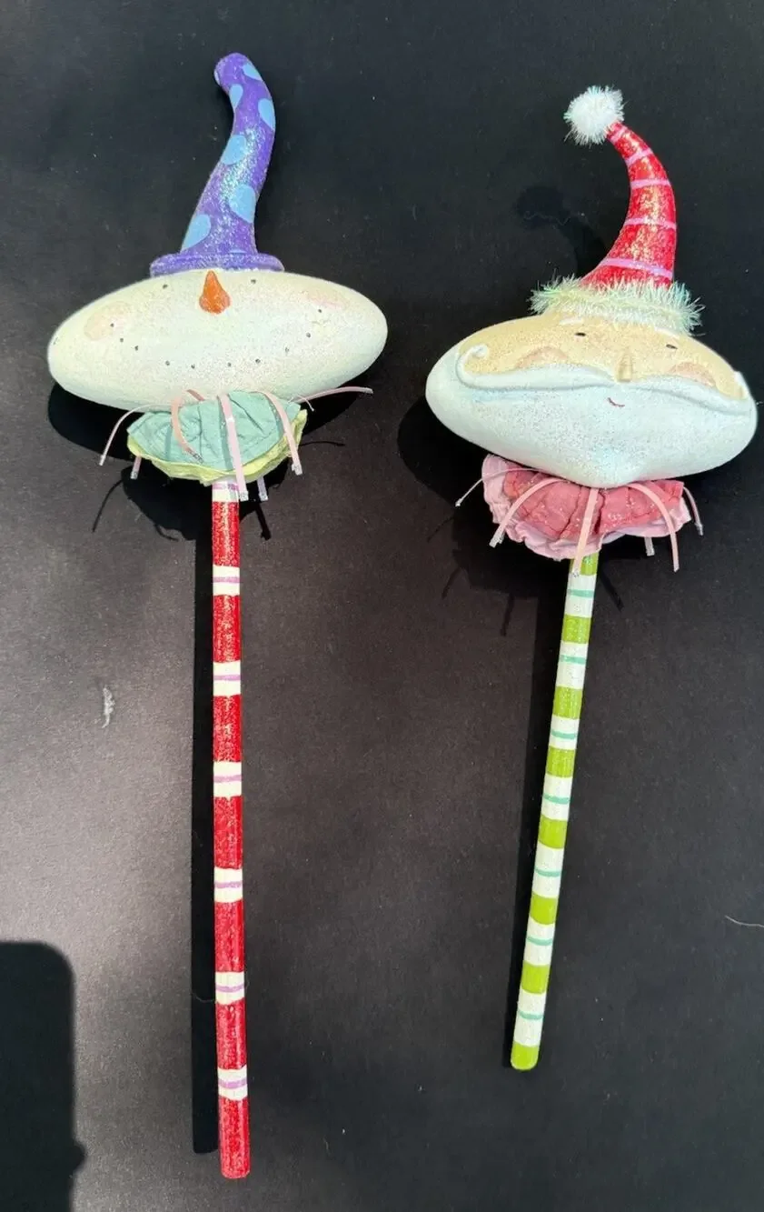 2 Midwest Of Cannon Falls Snowman Whimsical Christmas ornaments -Lo10